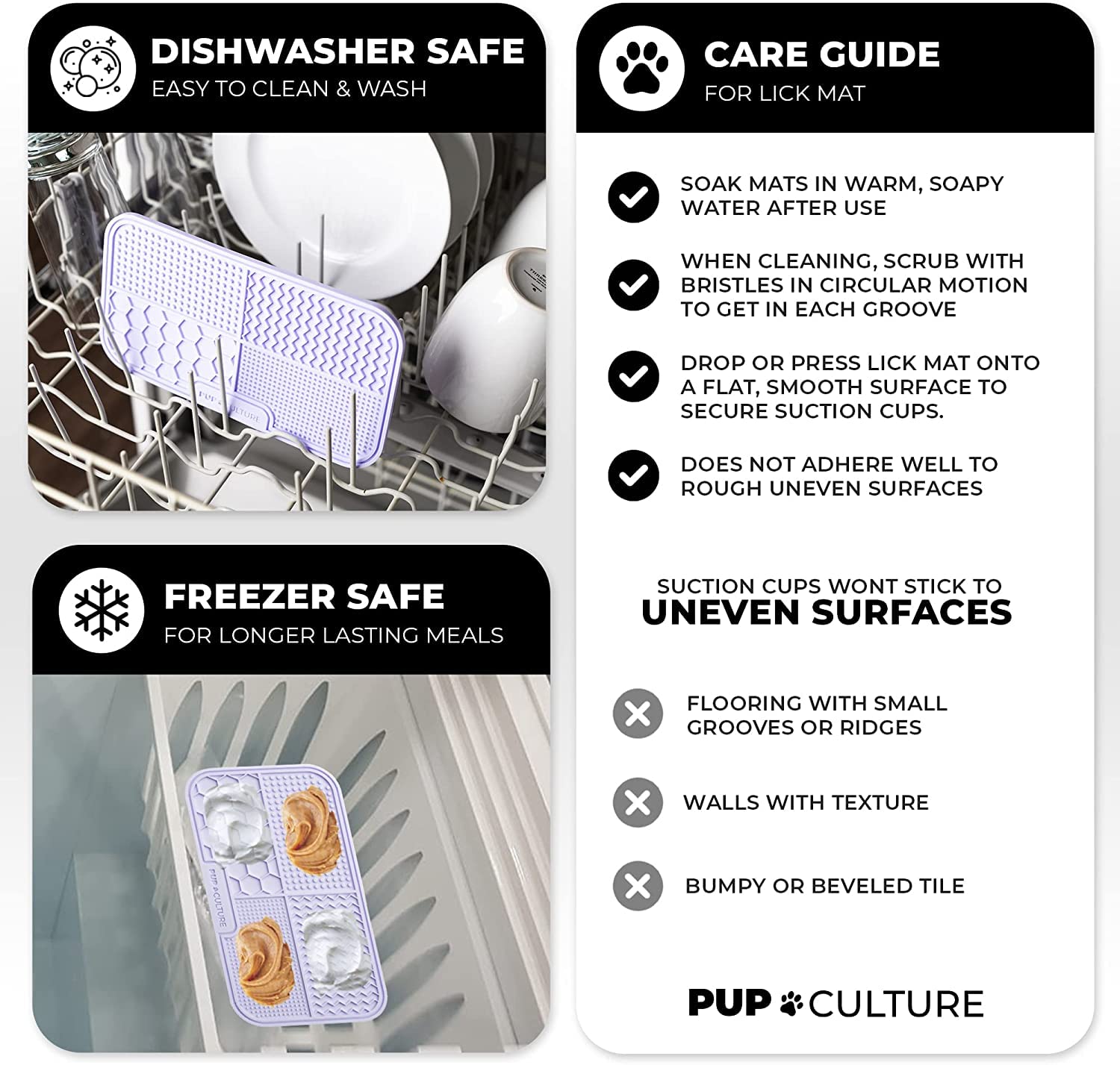 Pup Culture lick-mat two-pack used for dental and digestive care.