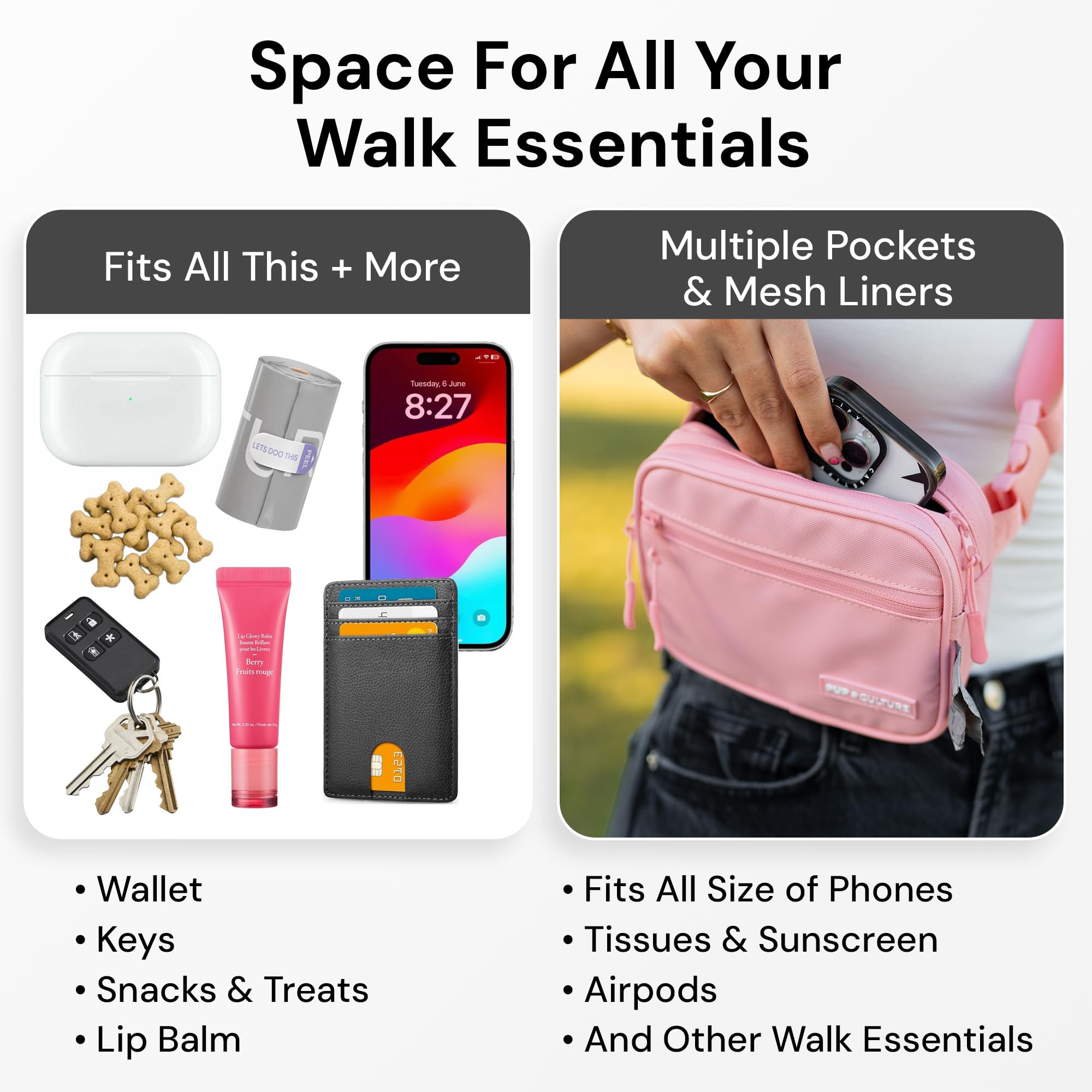 Pup Culture multi-way style bag worn as chest or hip accessory