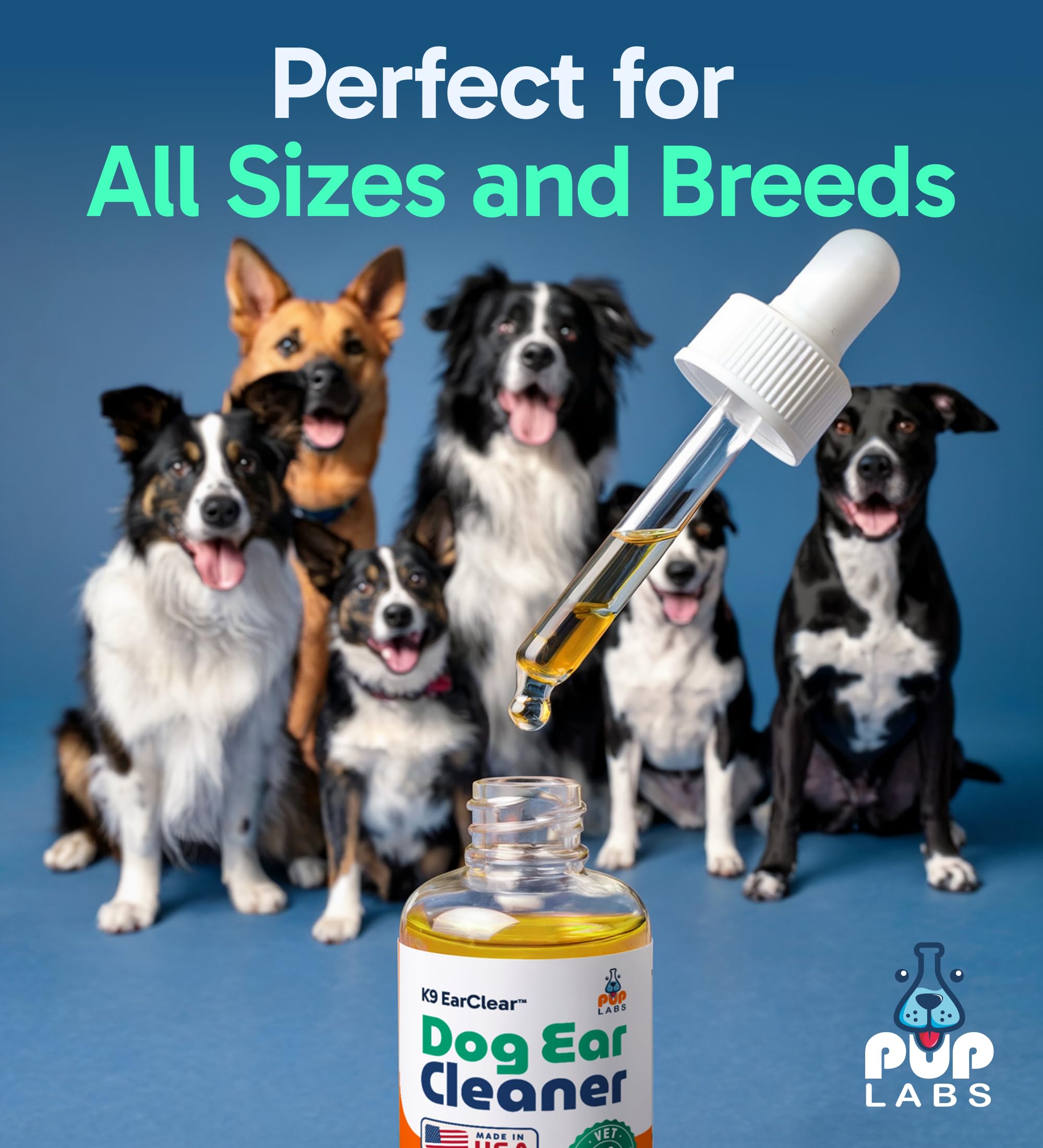 Pup Labs Ear Clear gentle, all-natural formula for regular use.