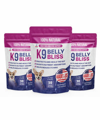 Pup Labs K9 Belly Bliss tub with scoops for daily gut support