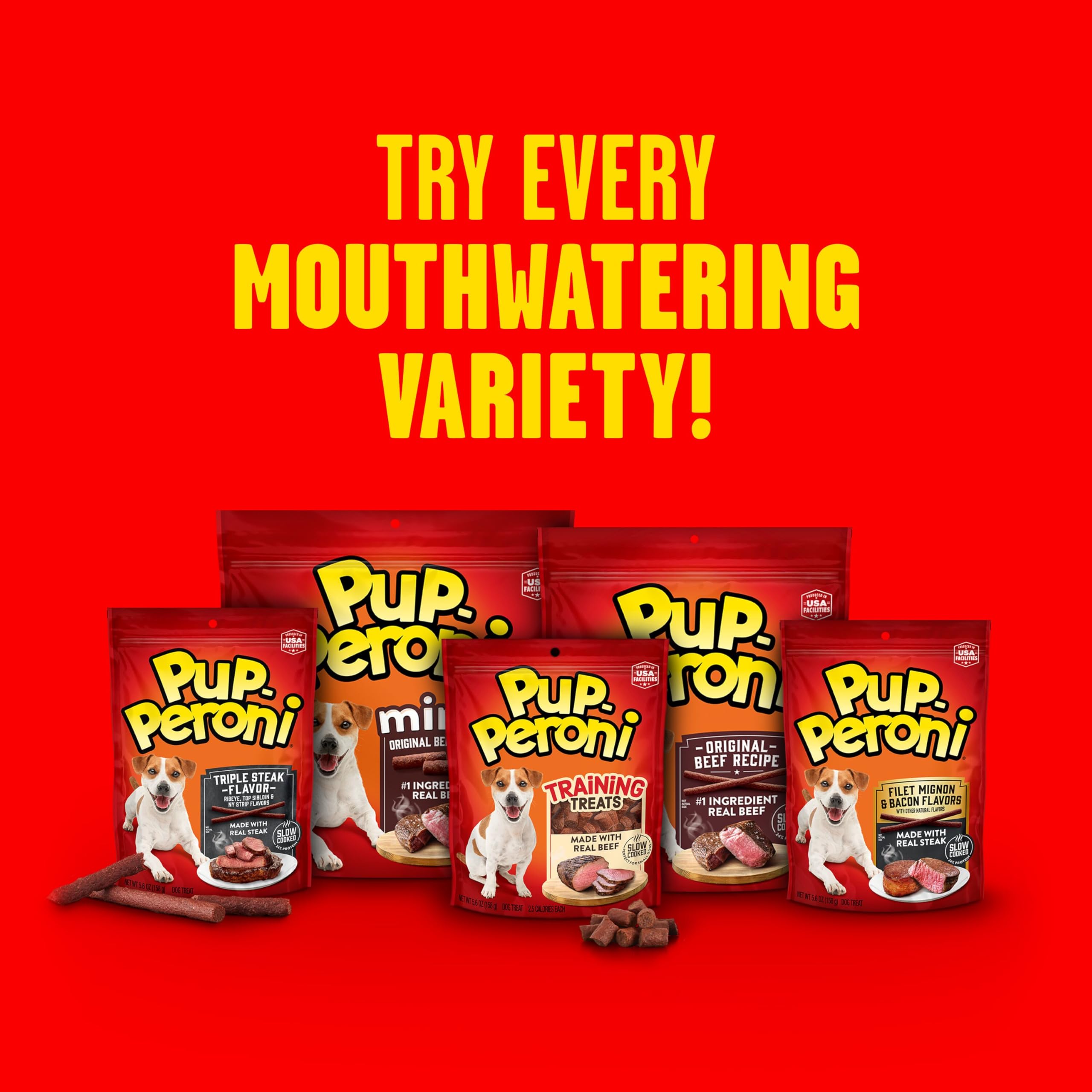 Pup-Peroni Prime Rib bite-size treats scene demonstrates easy portioning for rewards