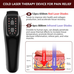 PUPCA horse therapy device close-up showing 808nm and 650nm emitters.