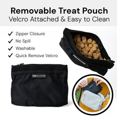 Pup Culture removable treat bag ready to wash after busy pup training sessions.