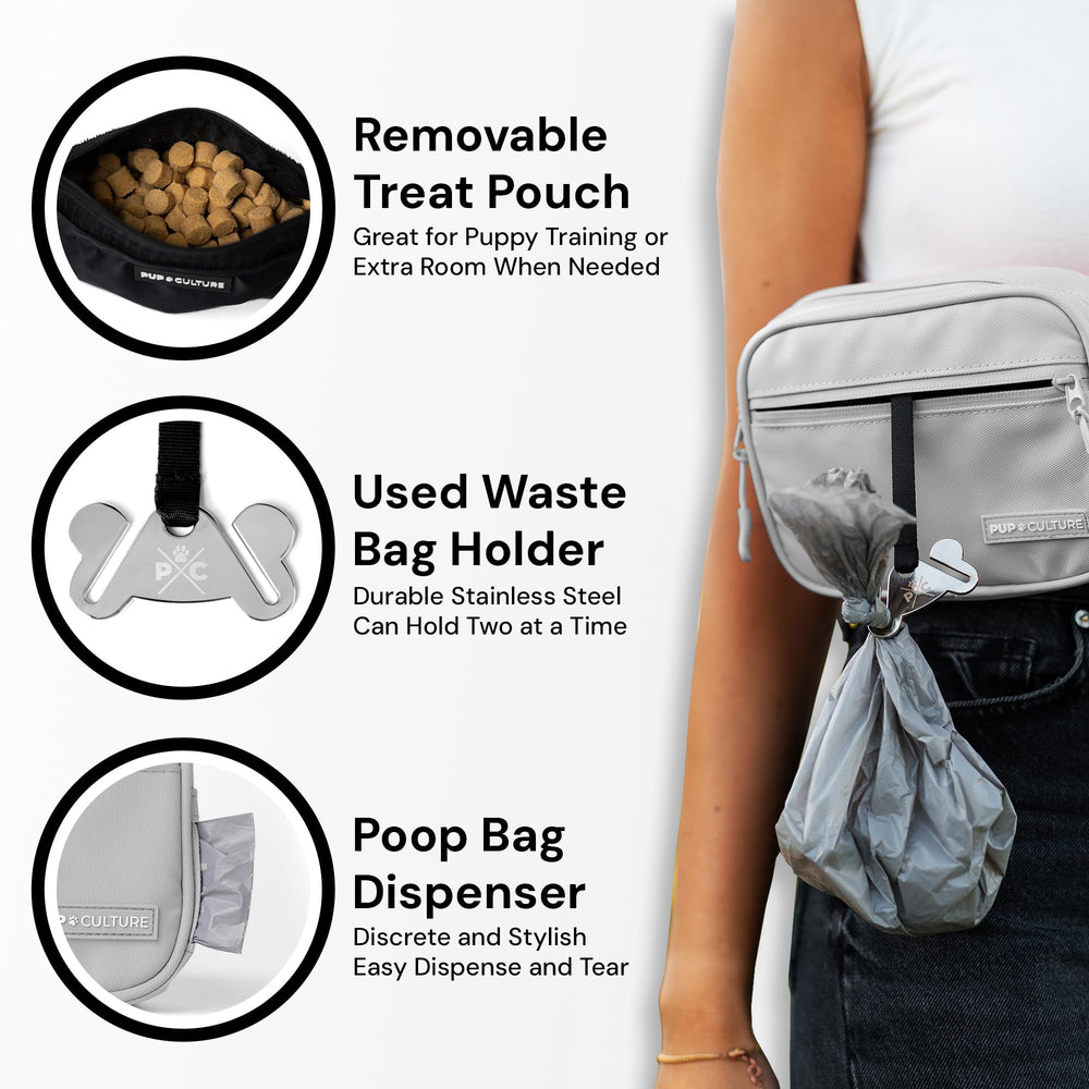 Pup Culture washable treat bag shown for easy cleaning after treat time.
