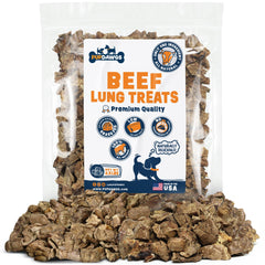 PUPDAWGS dried beef lung treats pack shot, ideal training rewards