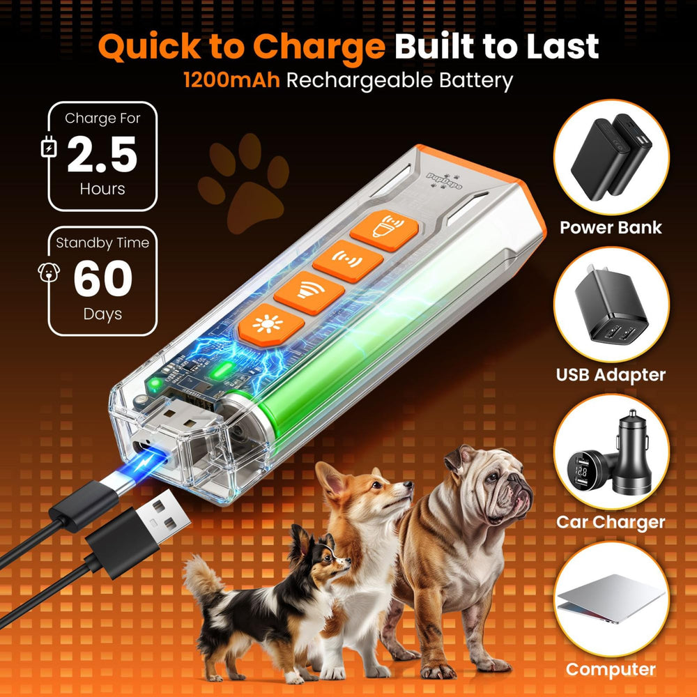 PupDepo device with USB-C charging for quick power on the go