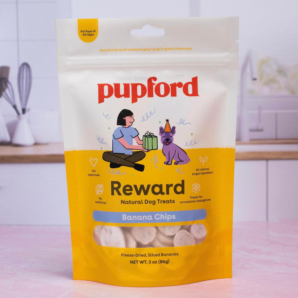Pupford banana chip treat small pieces versatile bite-size option for low-calorie rewards