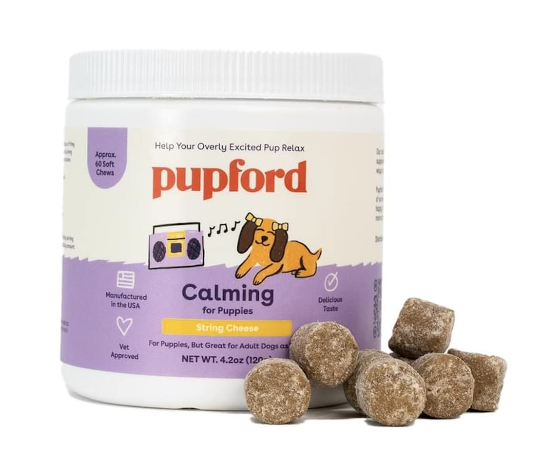 Pupford Calm chew texture close-up, non-medicated calming treat