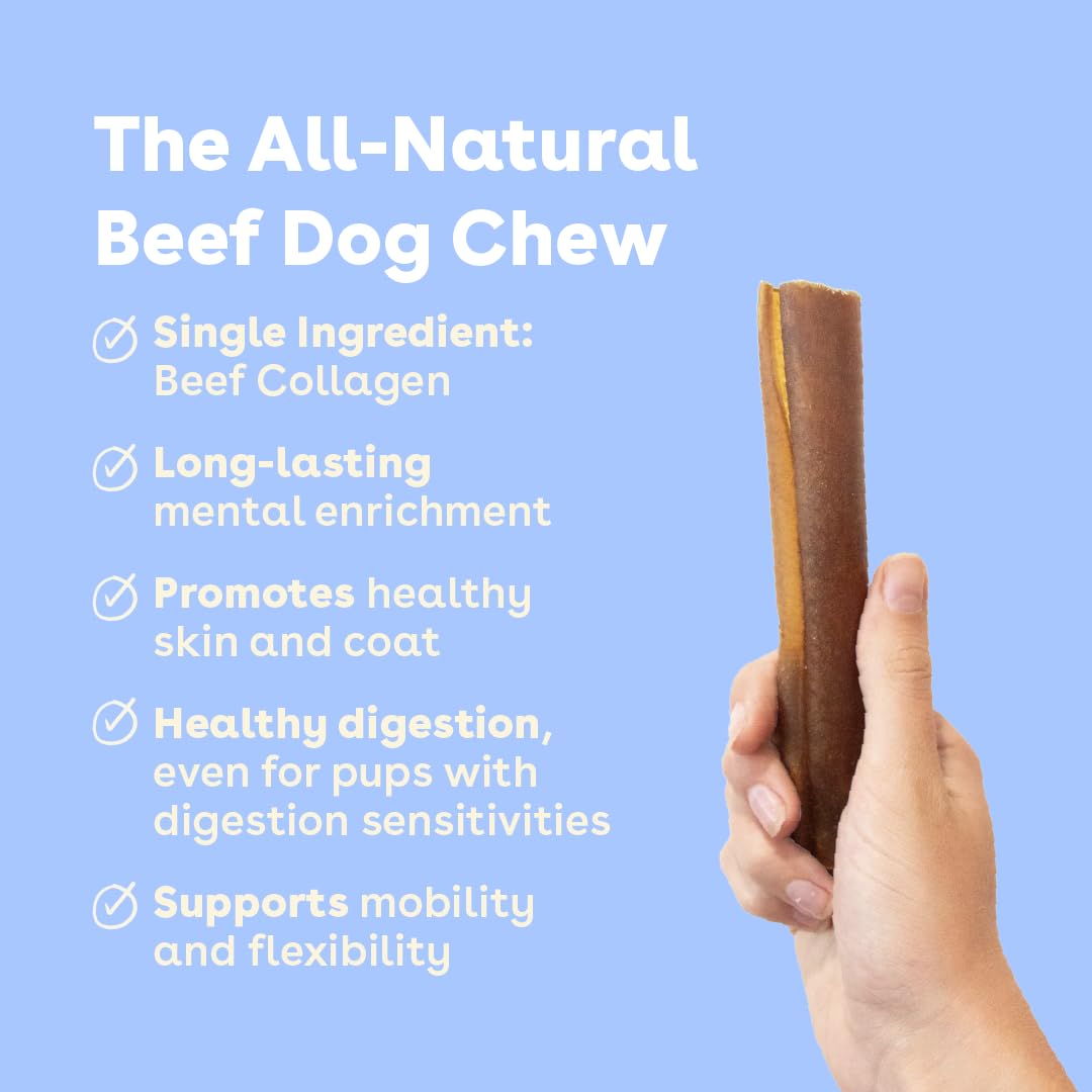 Pupford collagen stick chews demonstrate long-lasting dog-chewing action.
