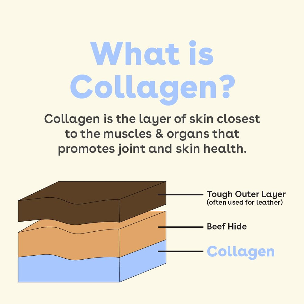 Pupford collagen stick chews promote skin and coat health in dogs.
