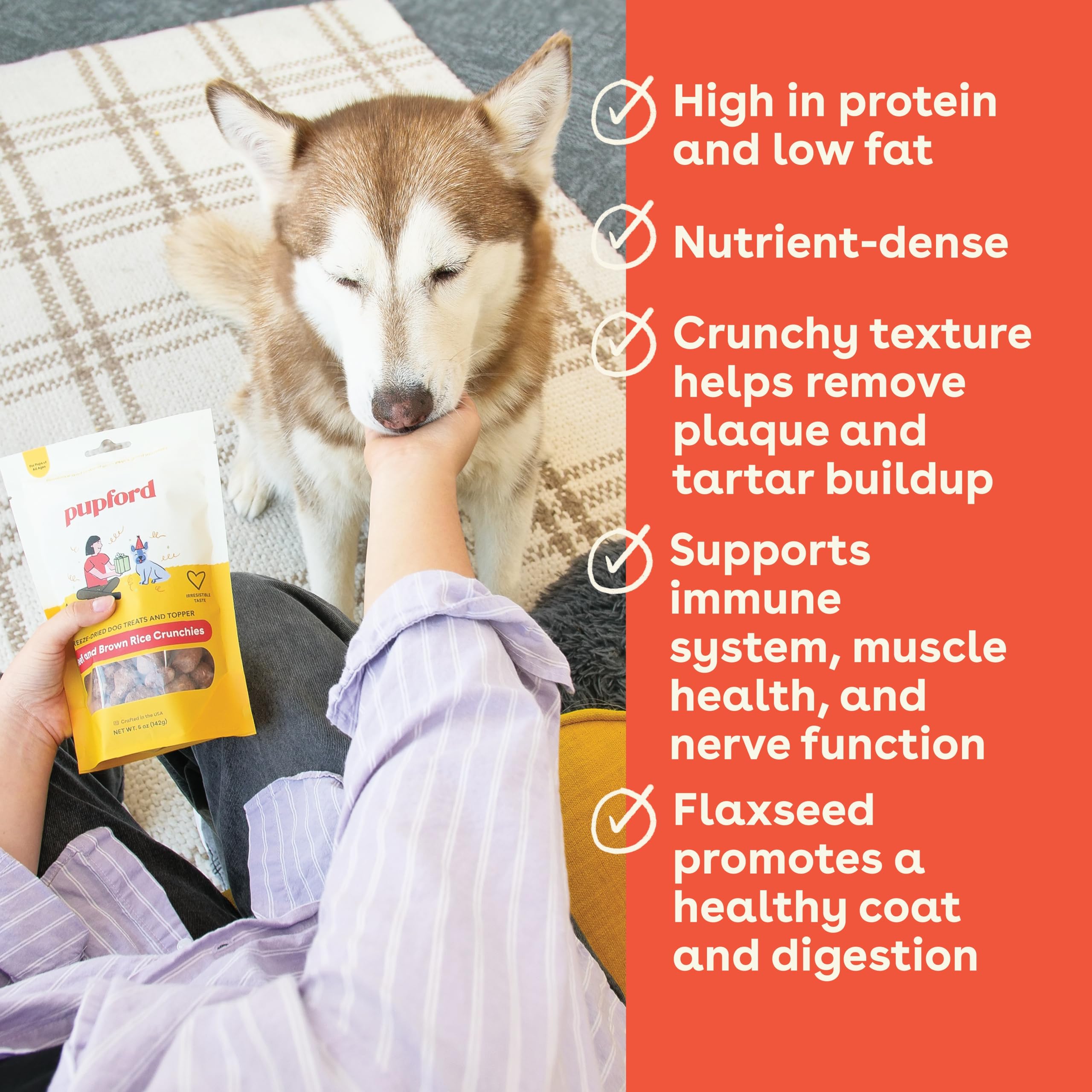 Pupford Crunchies dental-crunch suggests support for a healthy bite.