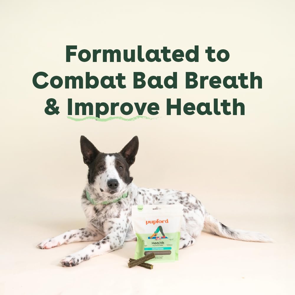 Pupford Dental Chews natural ingredients close-up emphasizing simple, clean formula.