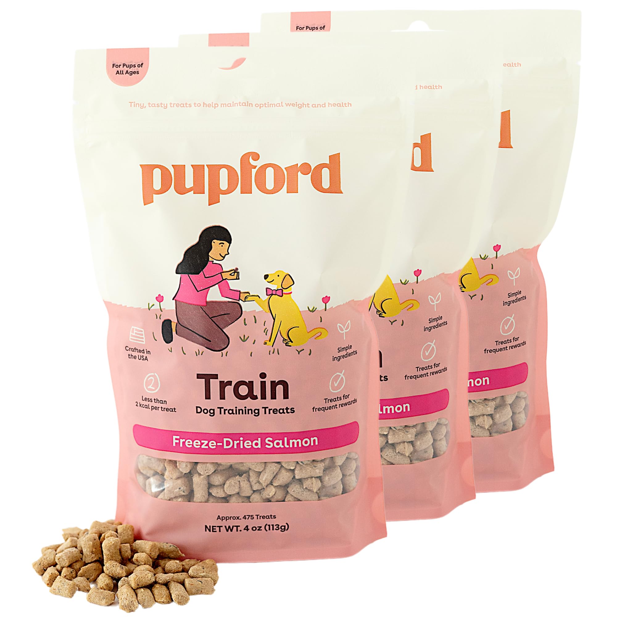 Pupford freeze-dried training treats salmon bites for quick training rewards