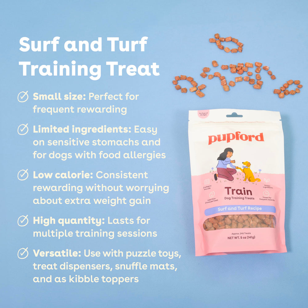 Pupford Freeze Dried Training Treats Surf Turf bite close-up showing crisp texture for quick rewards.