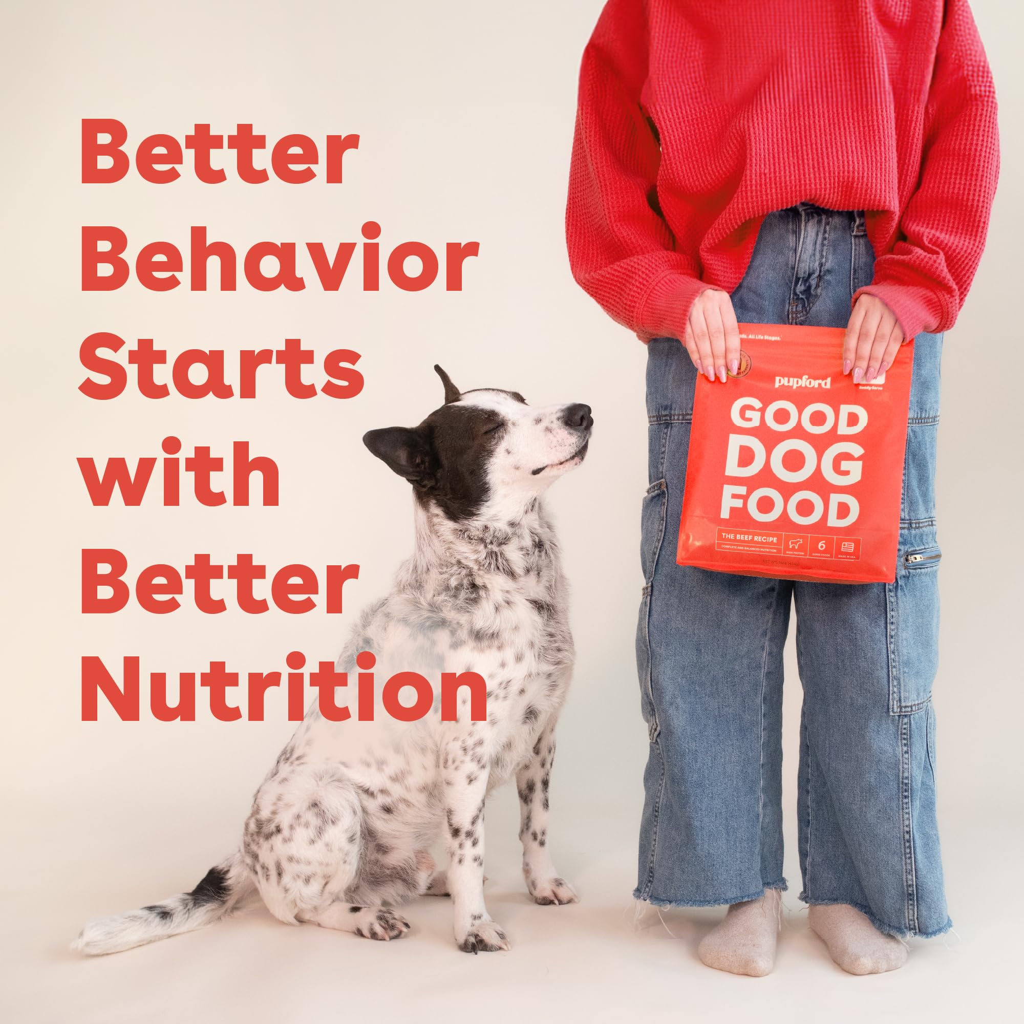 Pupford Good Dog Food vet-approved seal communicates trusted nutrition for dogs and owners.