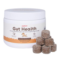 Pupford Gut Health & Immunity chews bottle supports daily digestion for dogs.