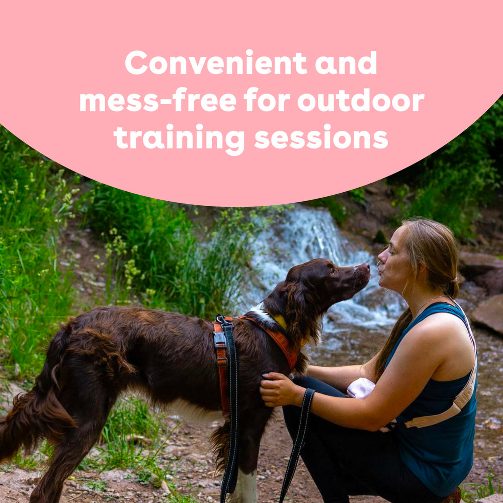 Pupford mess-free dog treats pocket-ready for on-the-go rewards.