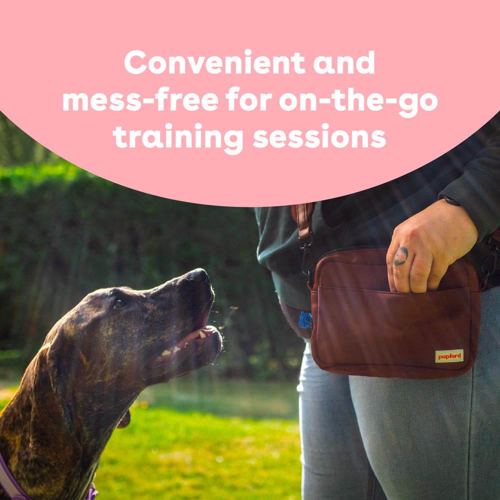Pupford mess-free treats in pocket-sized package for walks and classes