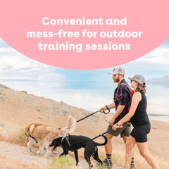 Pupford mess-free treats held in hand, pocket-friendly for on-the-go rewards