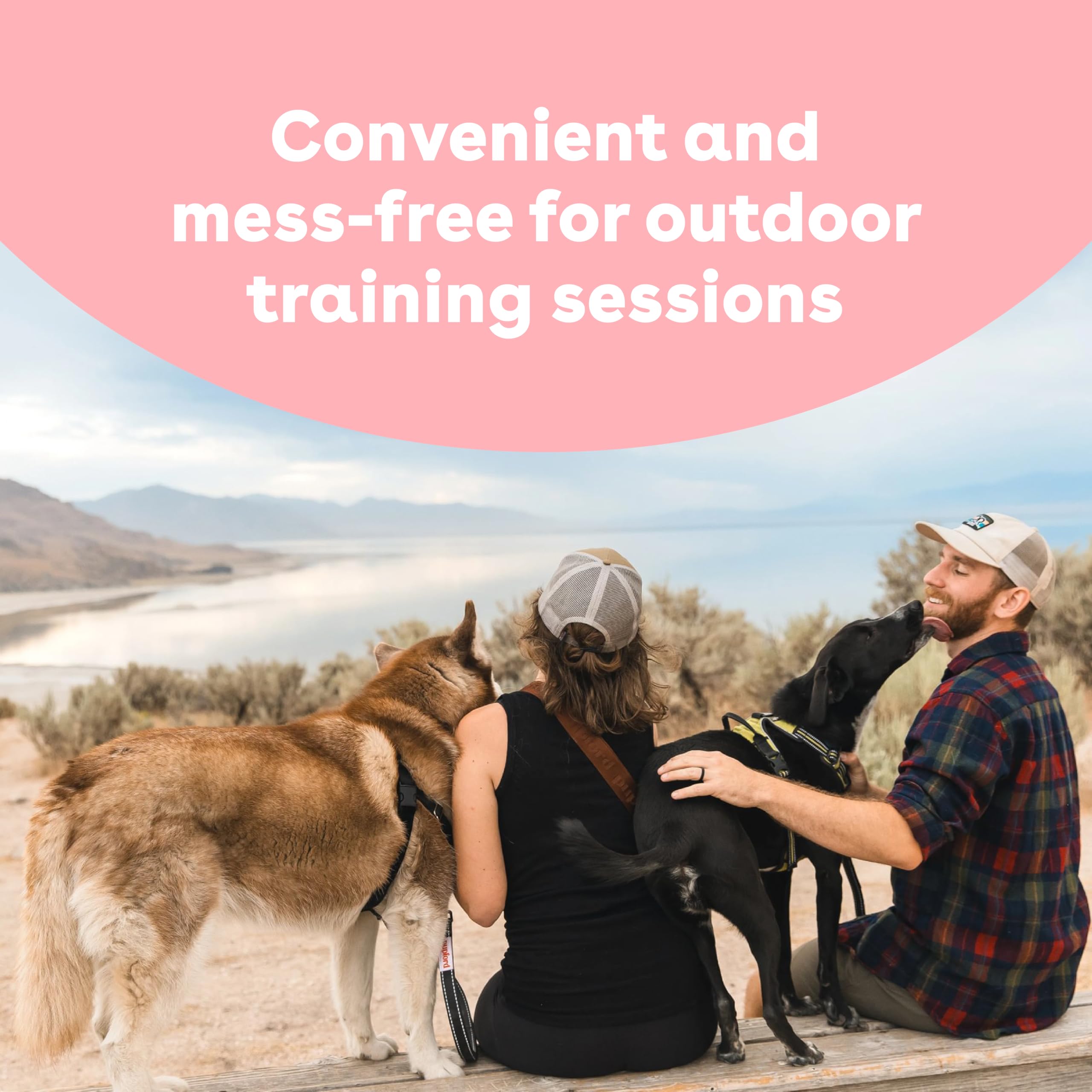 Pupford mess-free treats help keep hands clean during long training sessions.