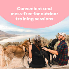 Pupford mess-free treats help keep hands clean during long training sessions.