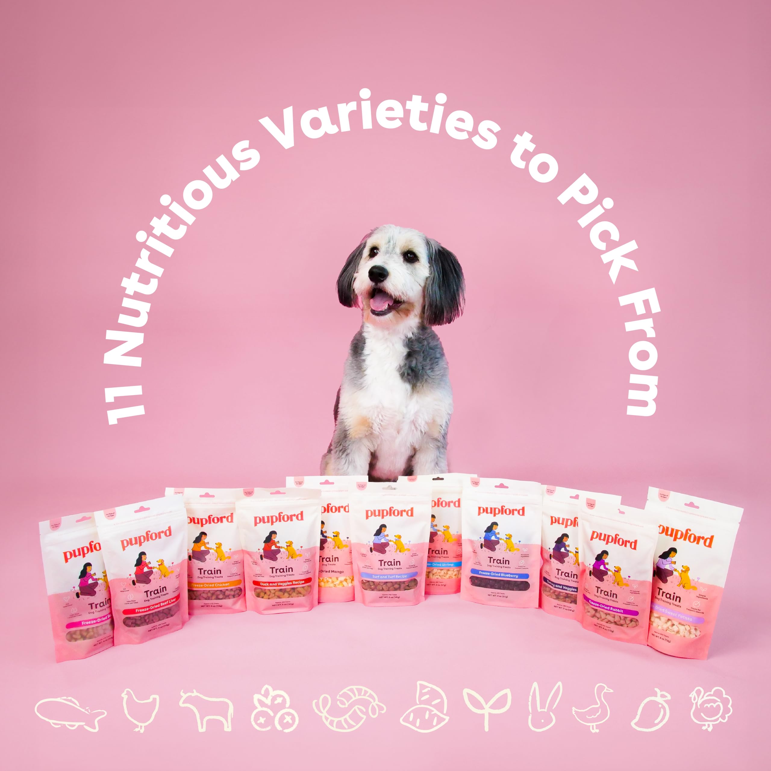 Pupford promise supports happy pups with reliable, quality training treats.