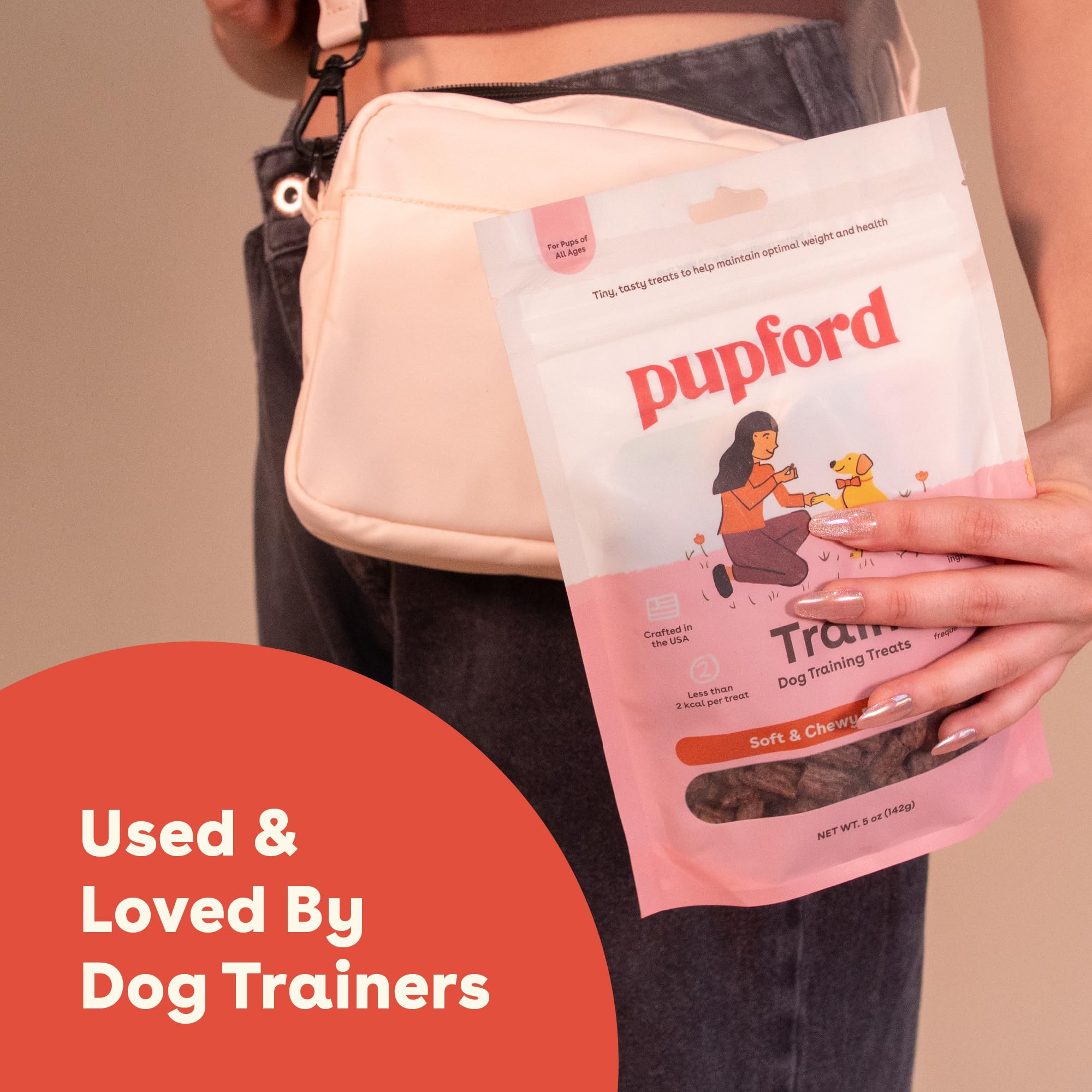 Pupford high-protein bite—beef flavor supports dog energy during training.