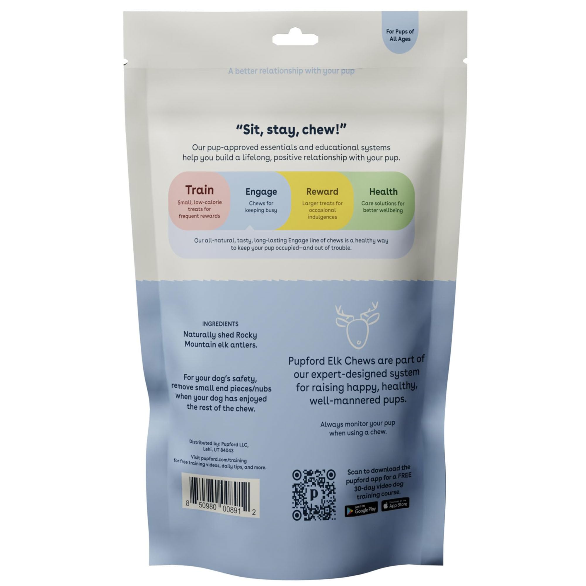 Pupford split elk antlers dense-grade-a surface delivers longer-lasting chewing sessions.
