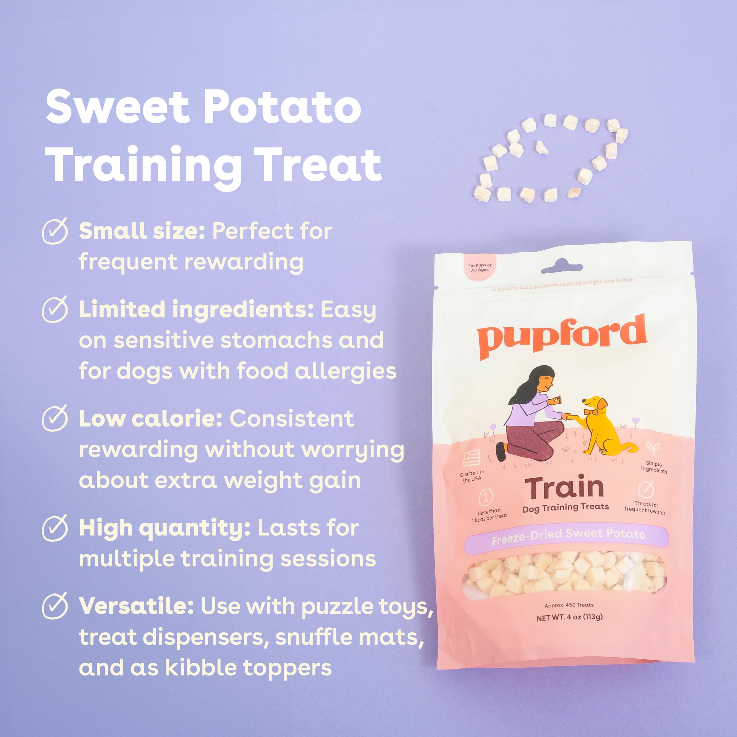 Pupford training treats mini bites ideal for pocket-friendly, mess-free rewards.