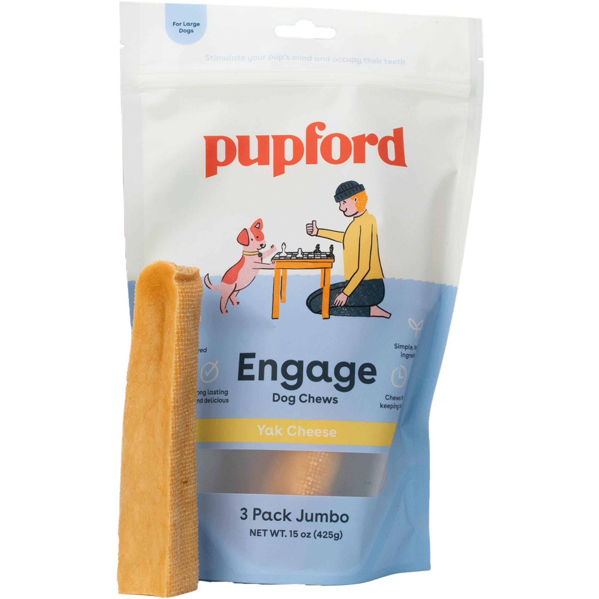 Pupford Yak Cheese Chews dog-teeth-scrape helps reduce plaque and tartar.