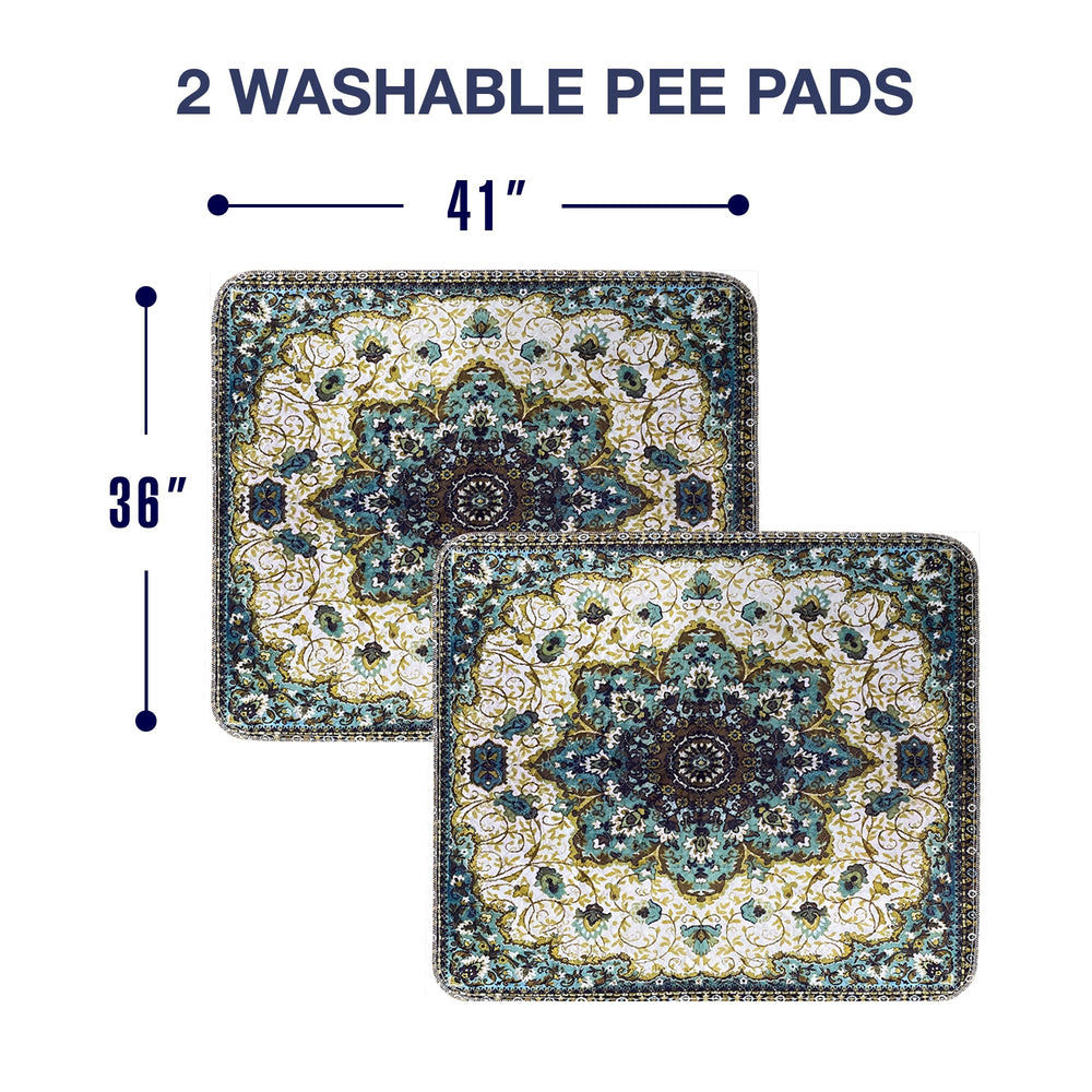 PUPIBOO pee pad with non-slip backing stays secure on hardwood floors.