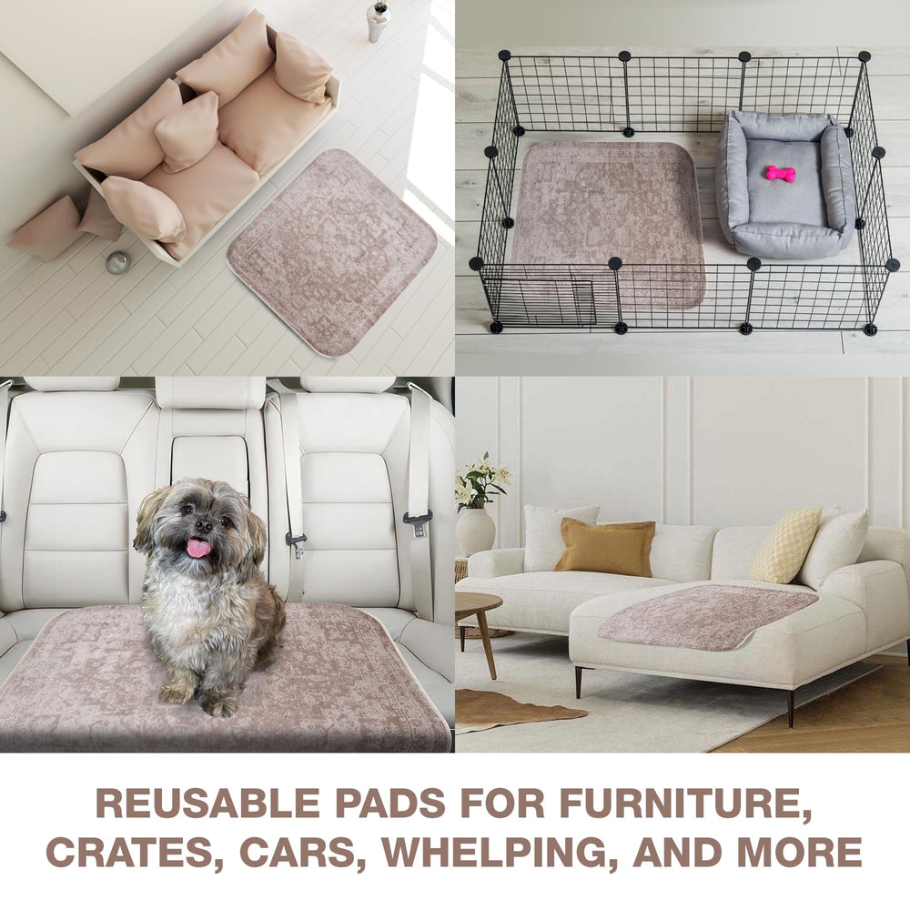 PUPIBOO multi-color-styles pad blends with home decor while protecting floors
