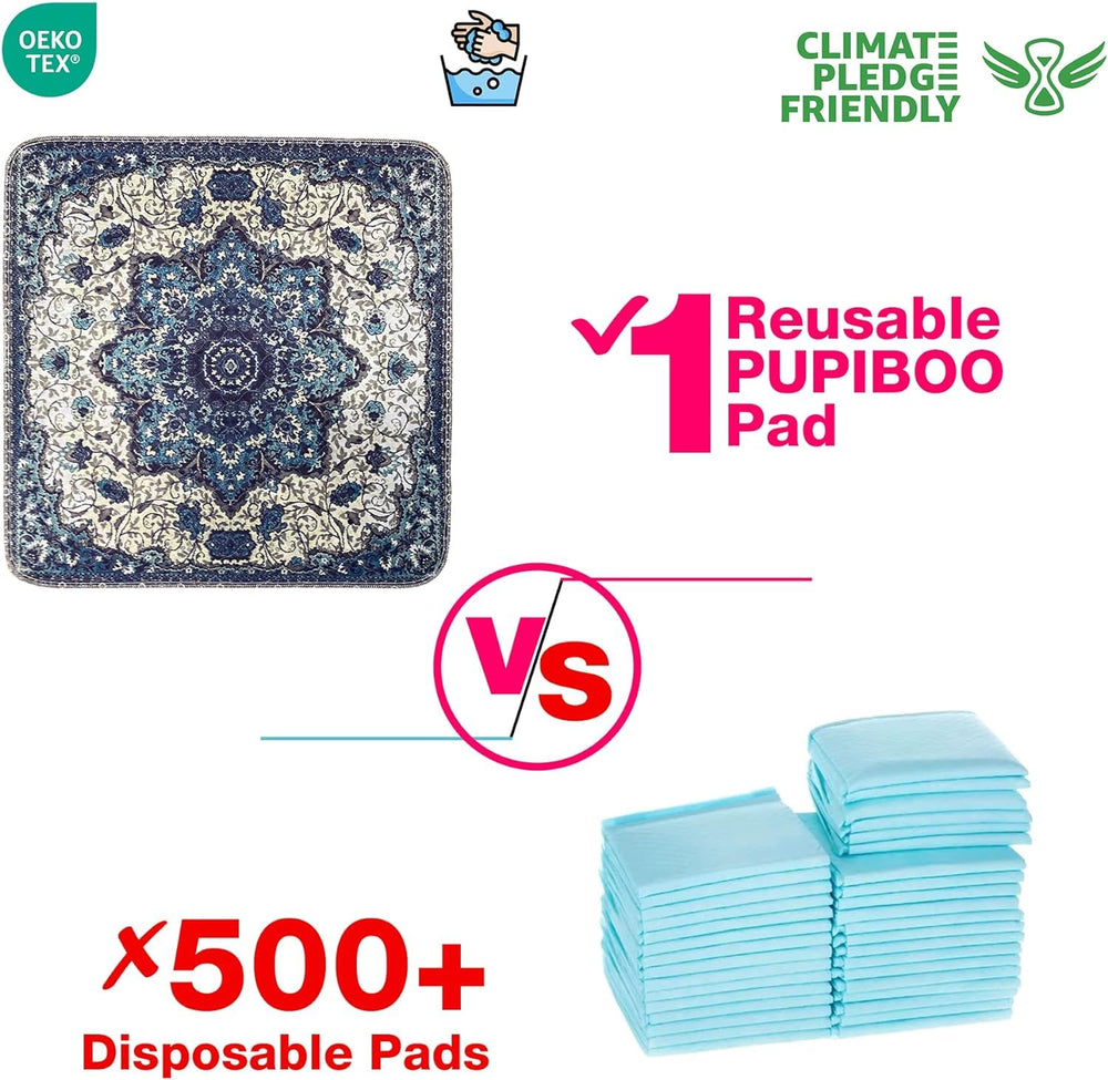 Pupiboo soft quilted surface offers cozy comfort for resting and potty needs