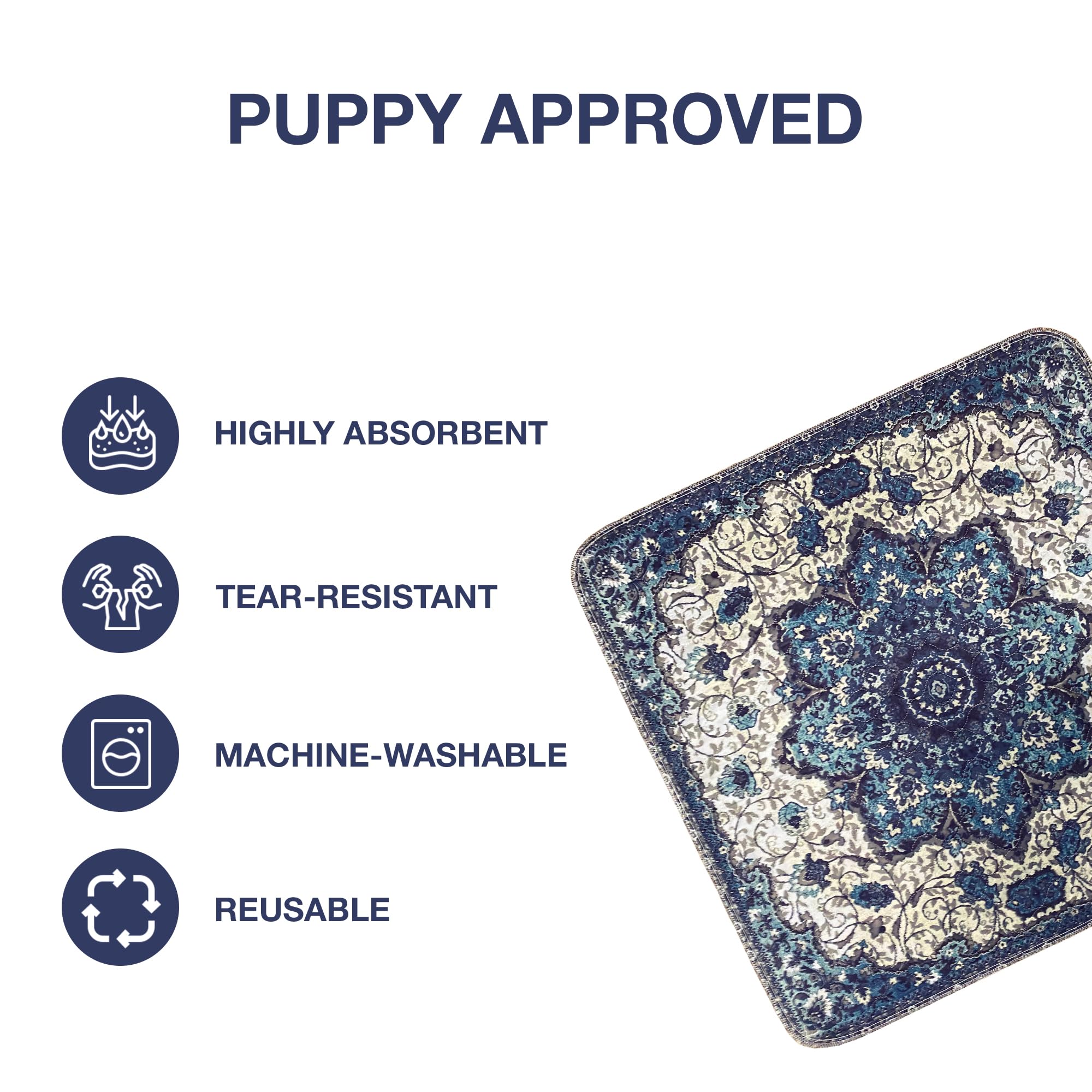 PUPIBOO travel-friendly pad fits crates and cars for on-the-go protection.