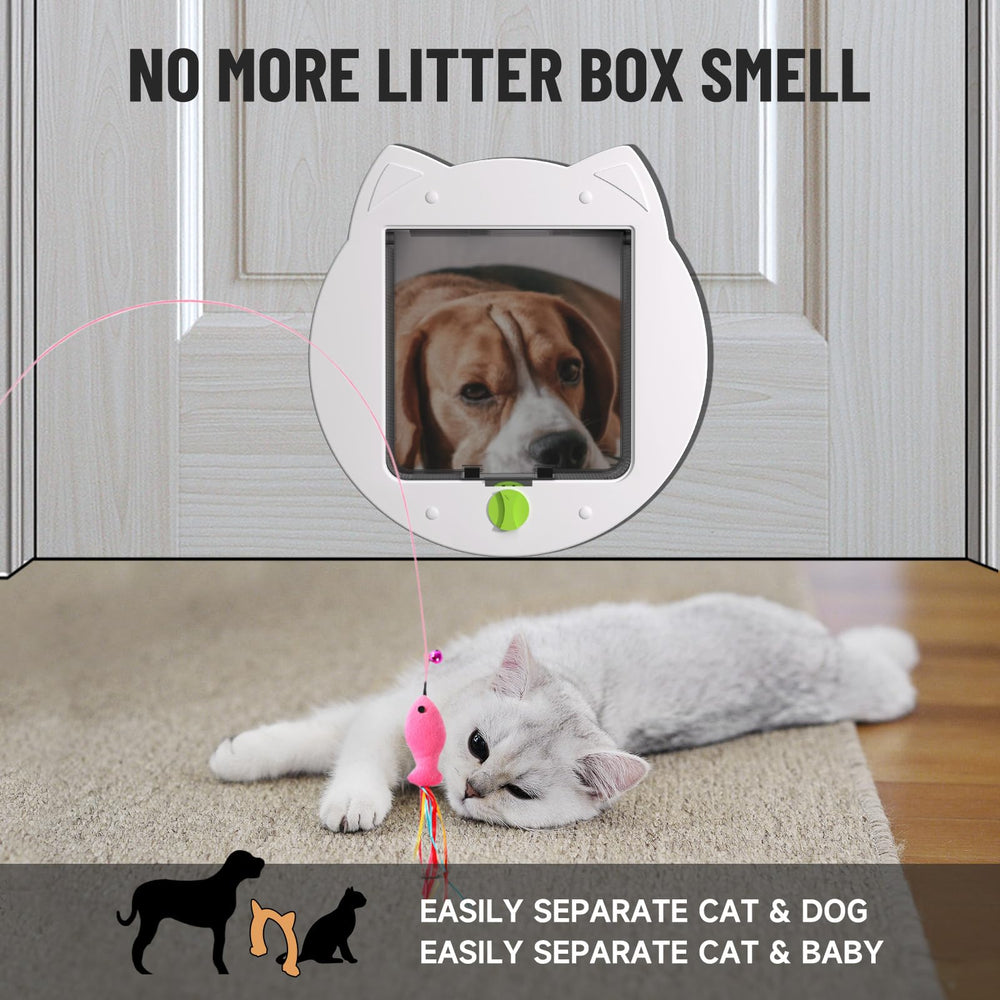 PUPIHOM cat door fits most doors from 0.8 to 1.8 inches thick.