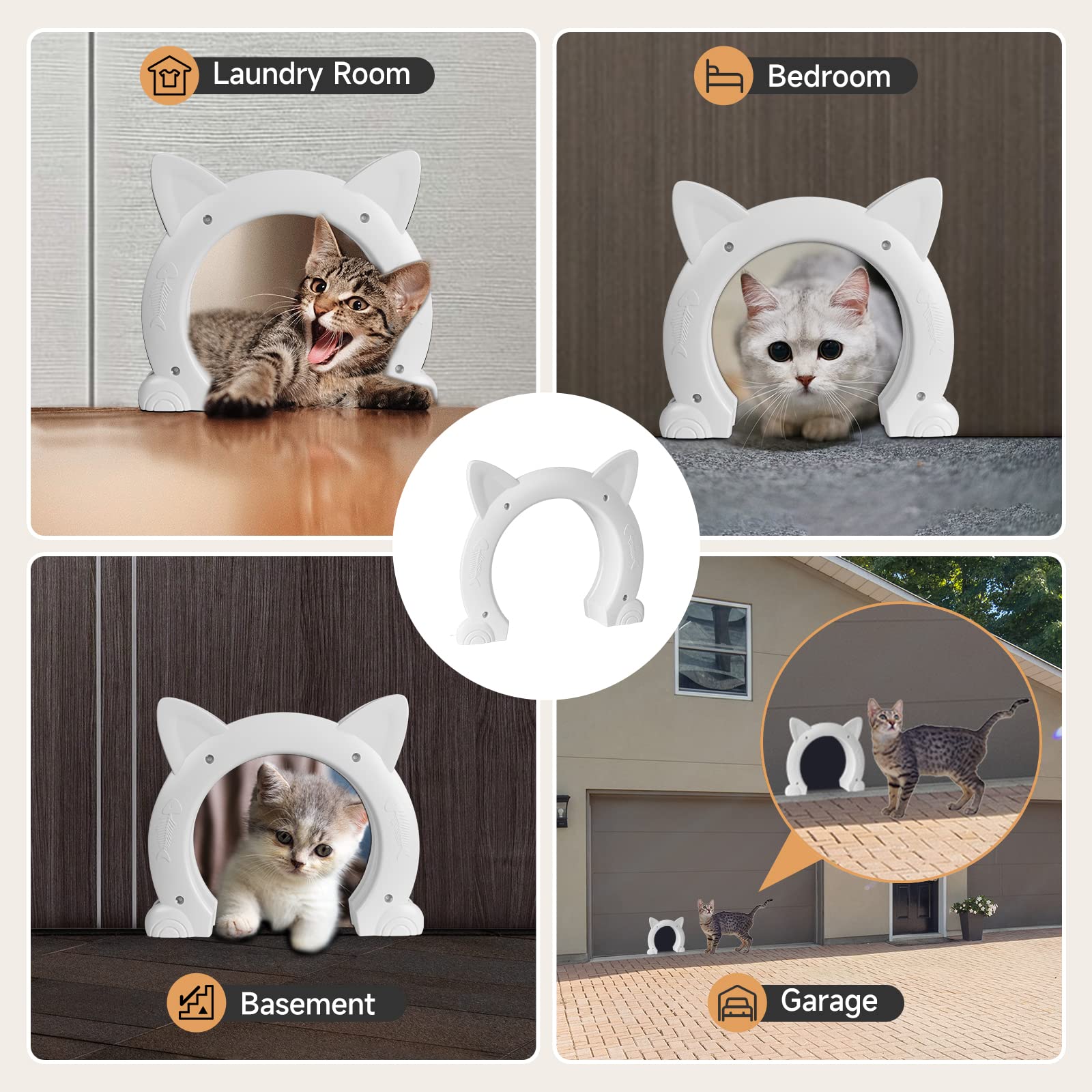 PUPIHOM cat door interior DIY install includes screws and instructions