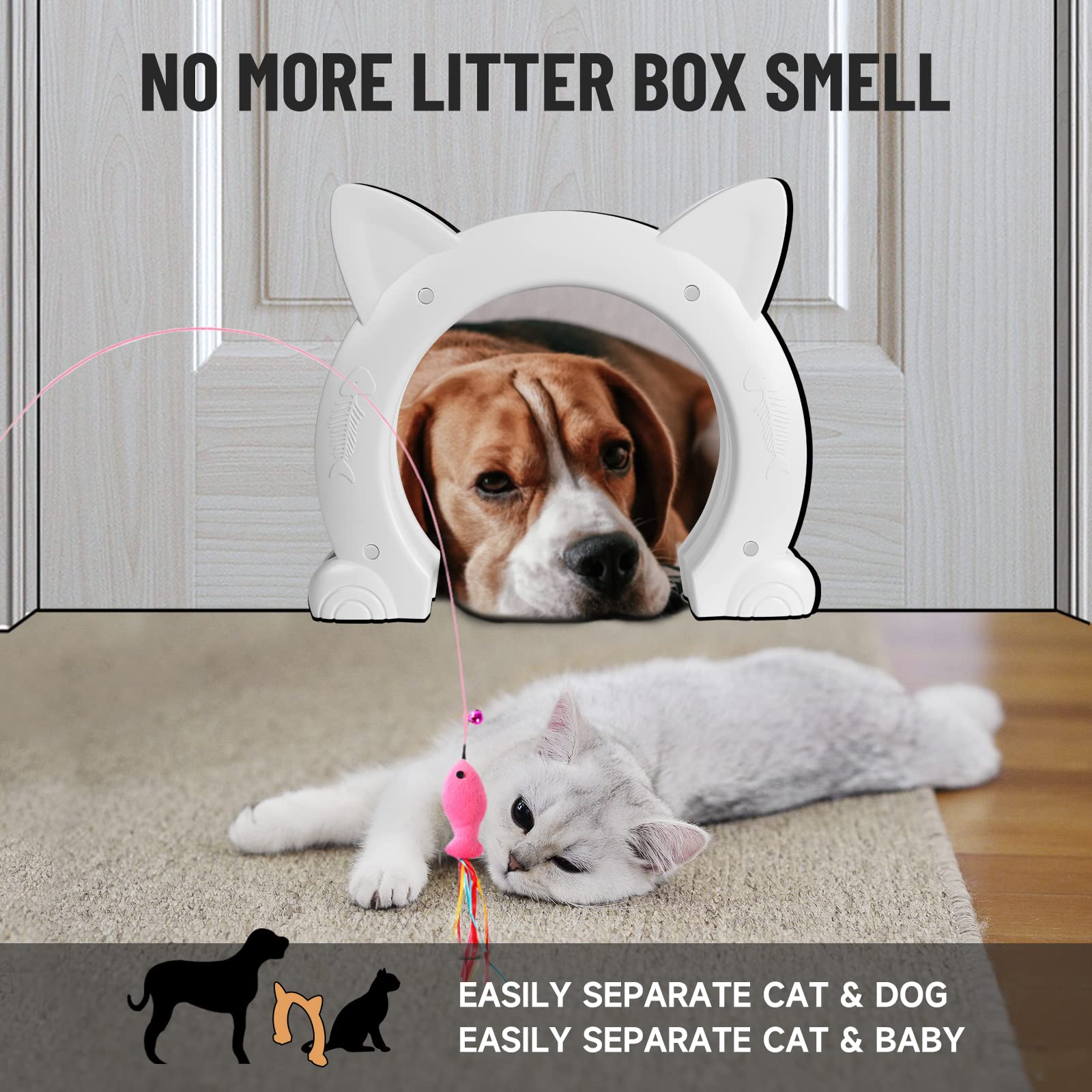 PUPIHOM cat door interior edges are safe with rounded design