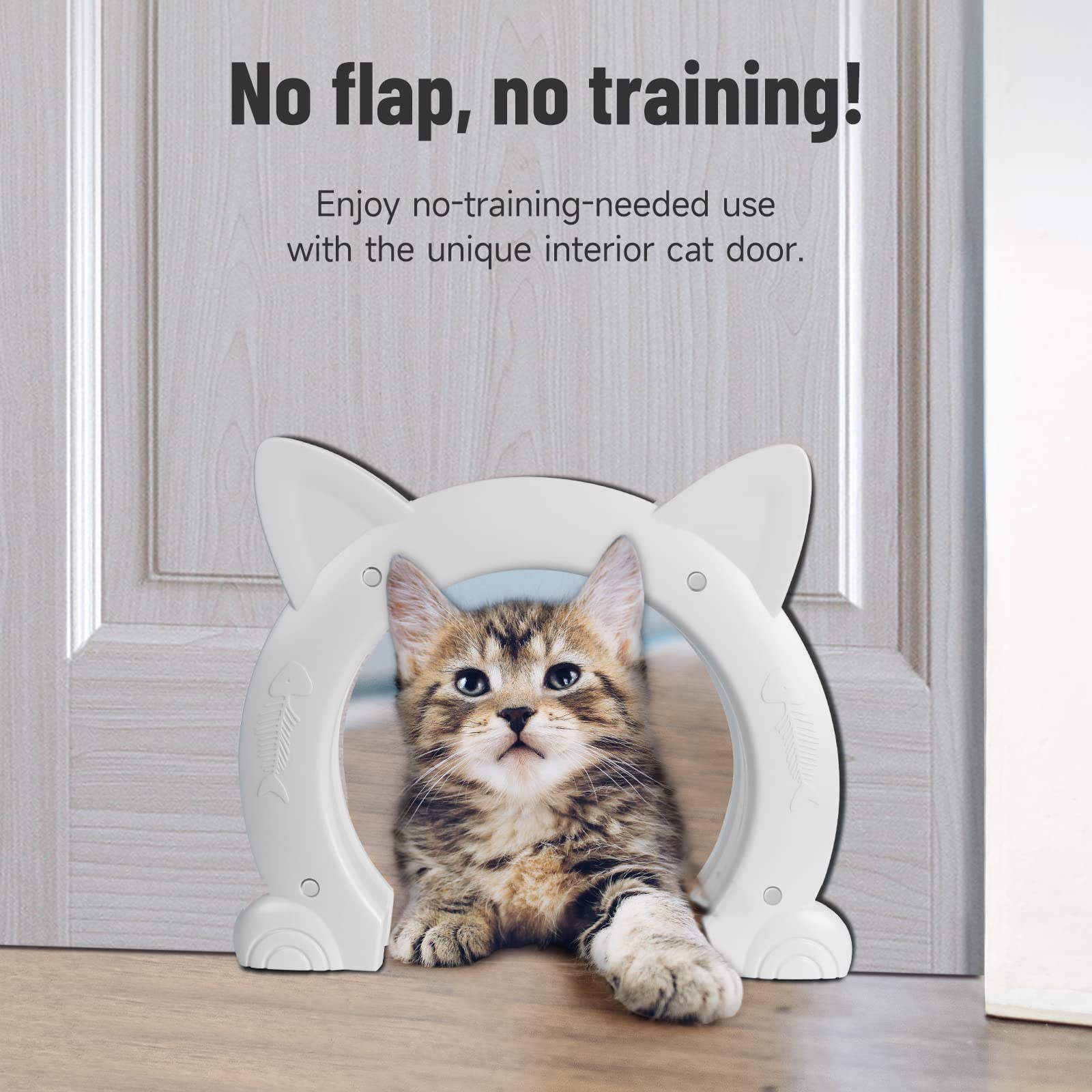 PUPIHOM cat door in use keeps cats free to roam indoors