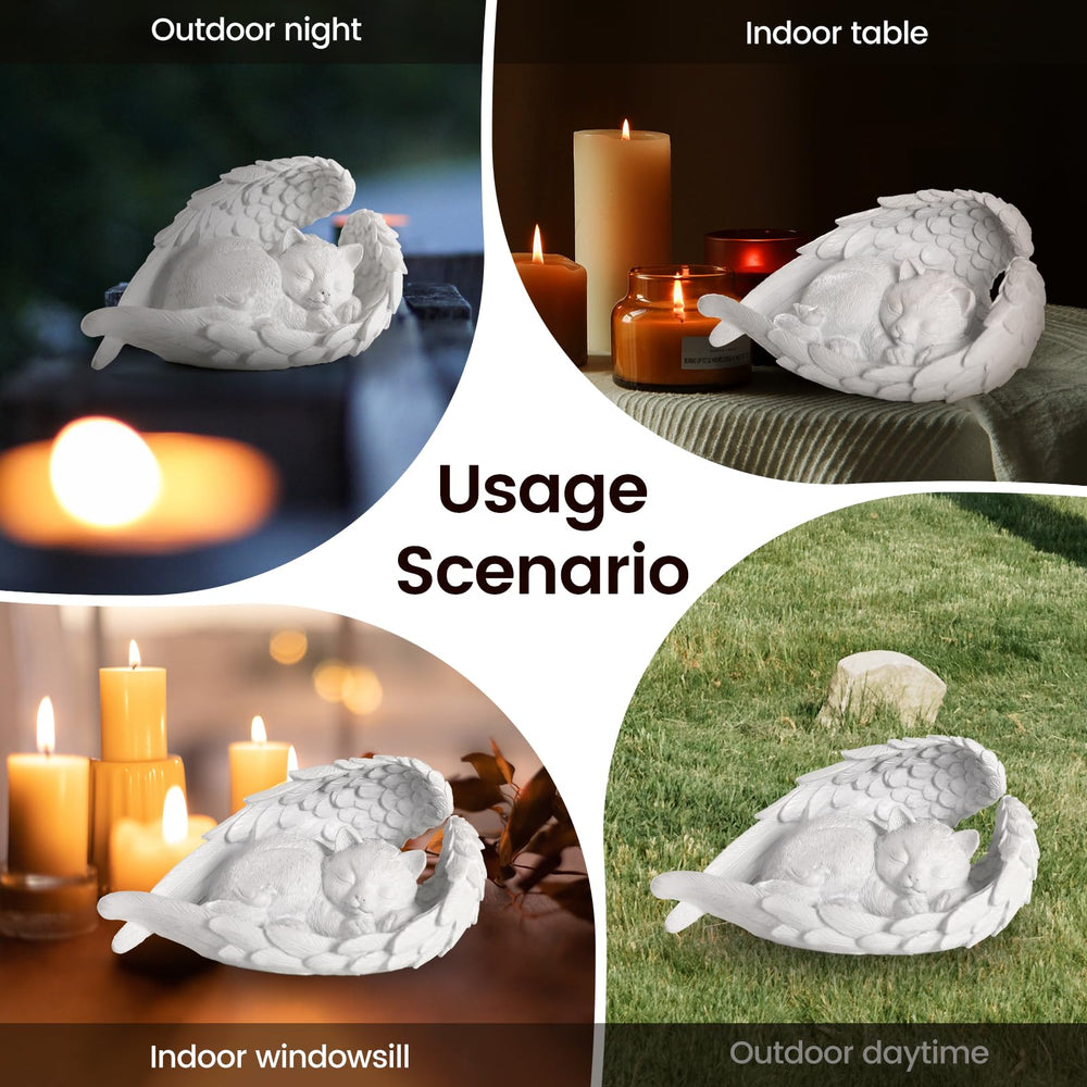 PUPIHOM indoor display-ready cat memorial stone on a shelf