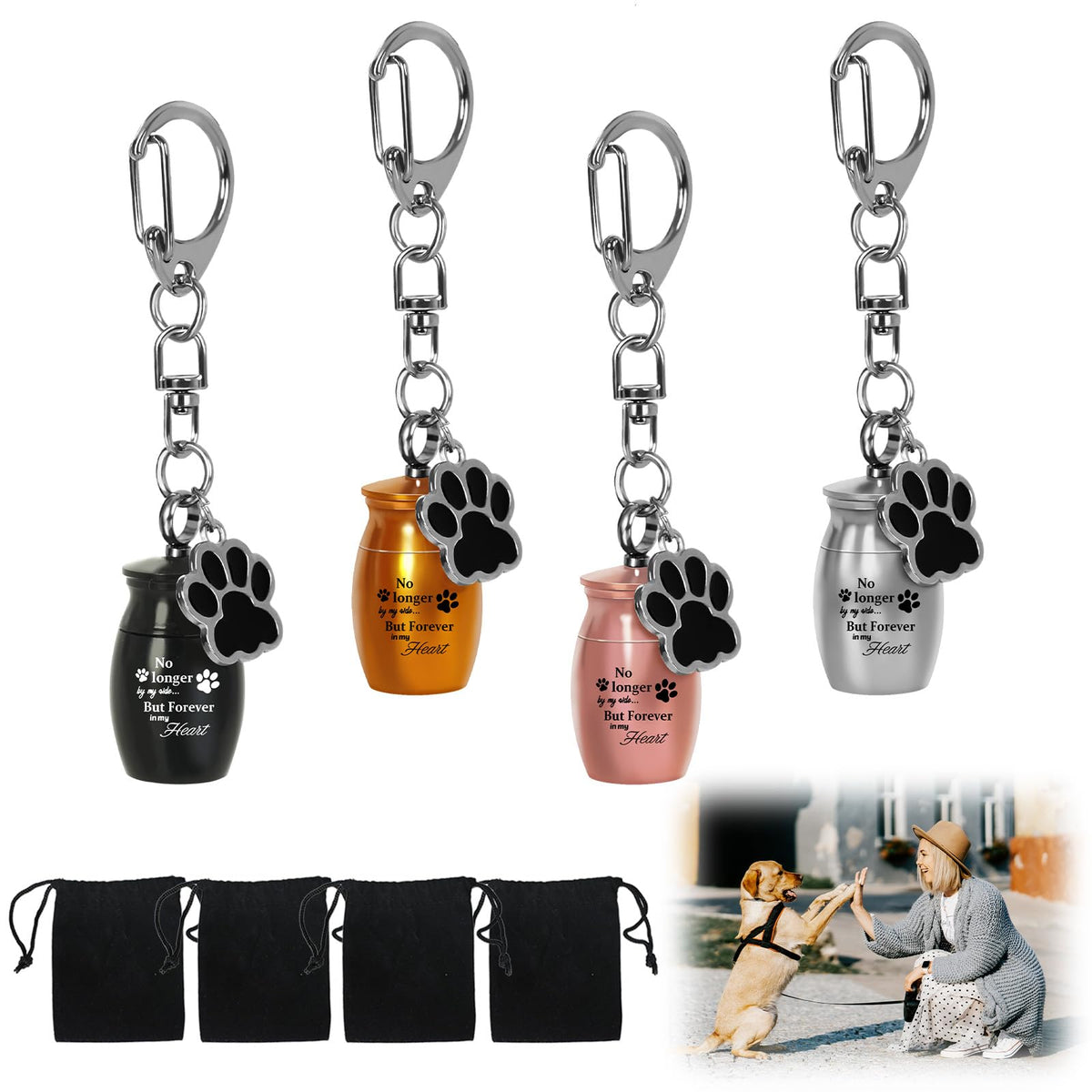PUPIHOM pet urns keychain with dog paw charm keeps memories close