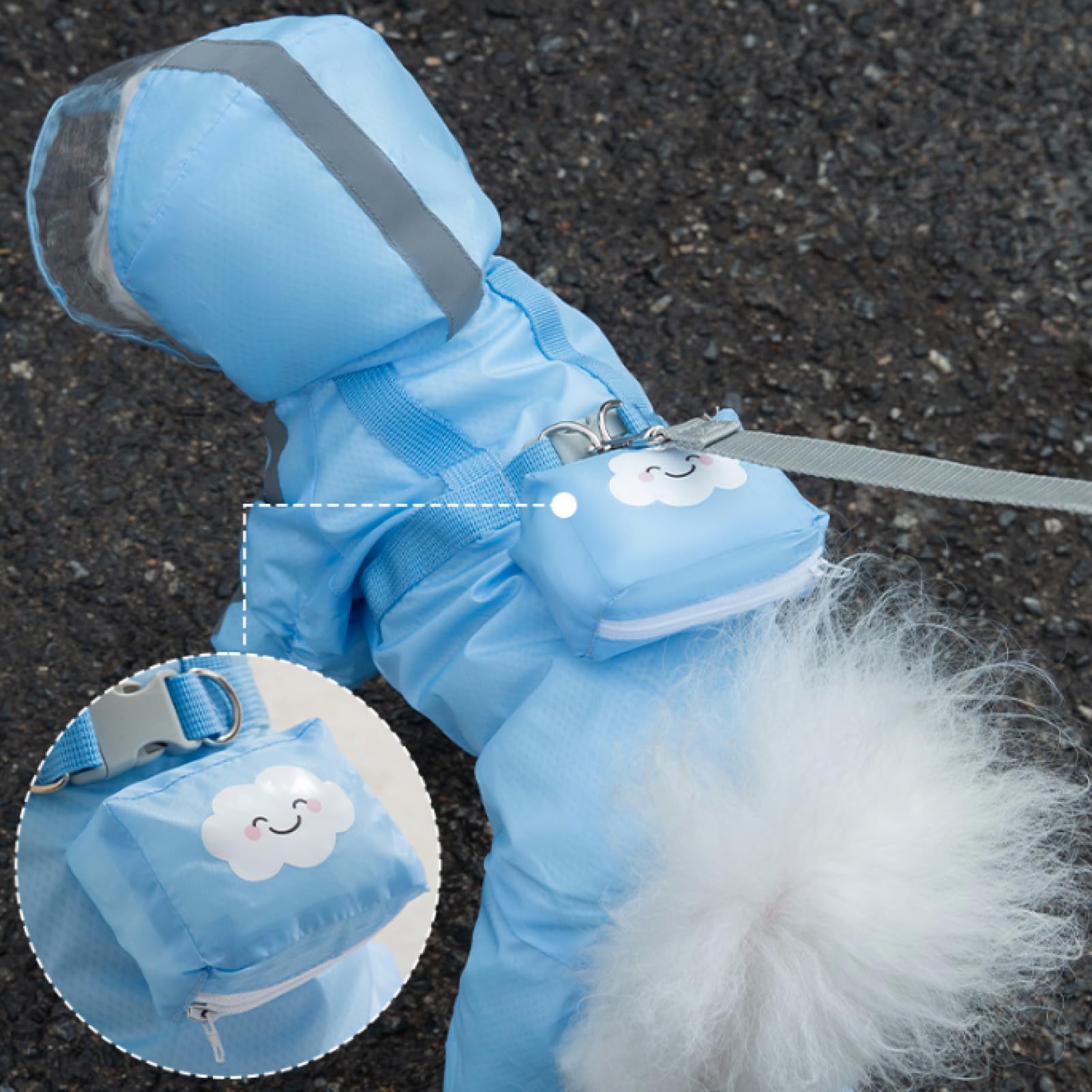 PupMist adjustable magic-tape straps provide secure fit