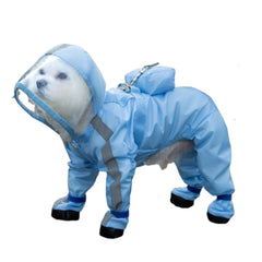 PupMist full-coverage raincoat offers four-leg protection for small dogs