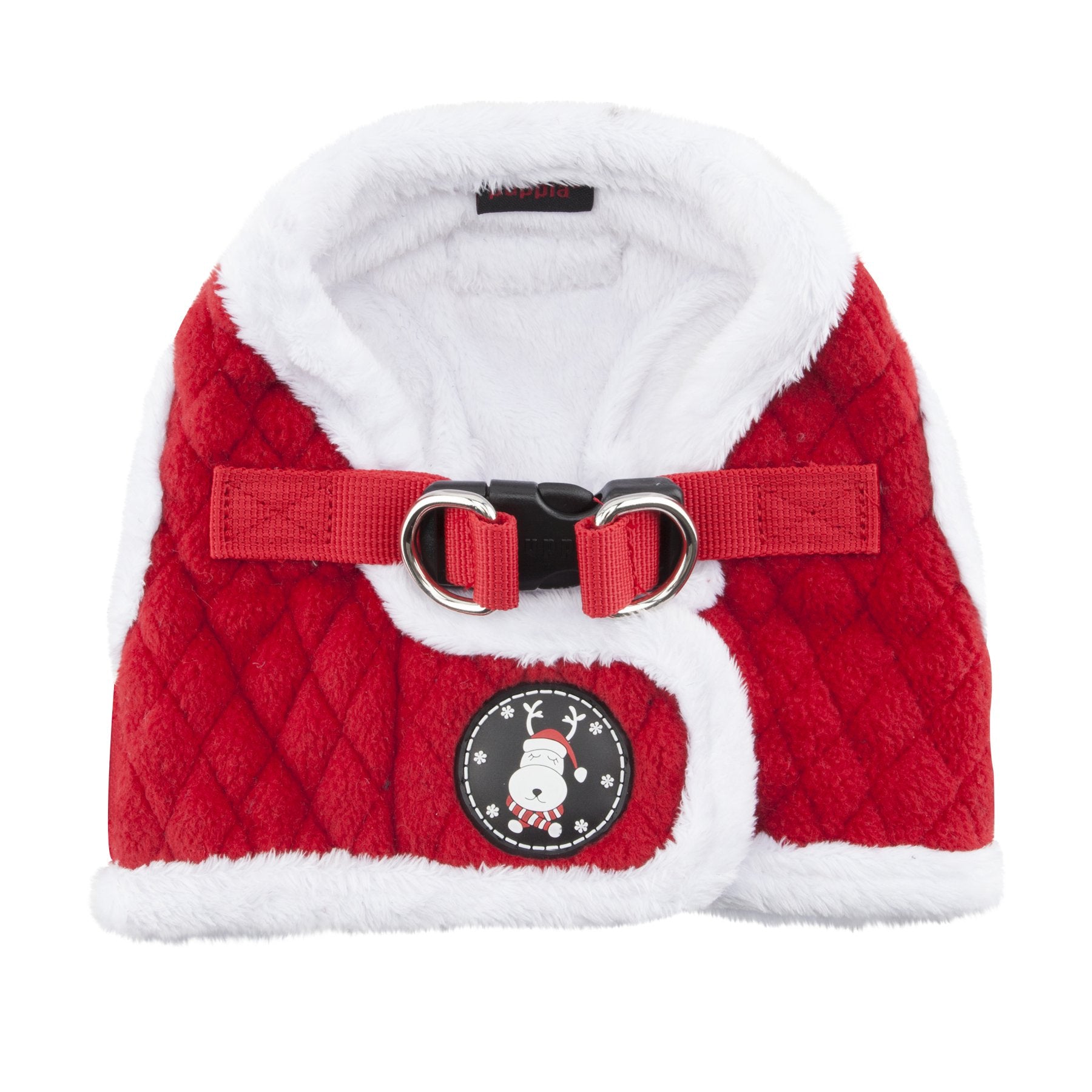 Puppia Blitzen Vest Harness red XL back view displays secure step-in design for easy daily use