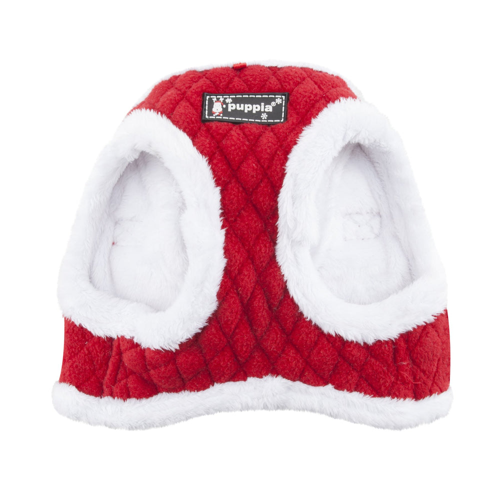 Puppia Blitzen Vest Harness red XL fleece interior seen up close for cozy winter comfort