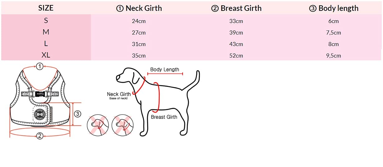 Puppia Blitzen Vest Harness red XL quick-closure feature helps fasten on busy mornings