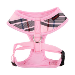 Puppia Junior pink checkered harness side view shows a secure fit