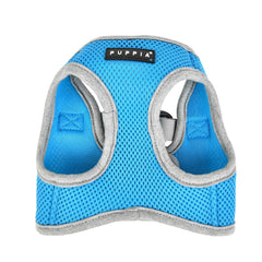 Puppia Soft Vest Harness B II Sky Blue side-fit detail shows secure harness fit