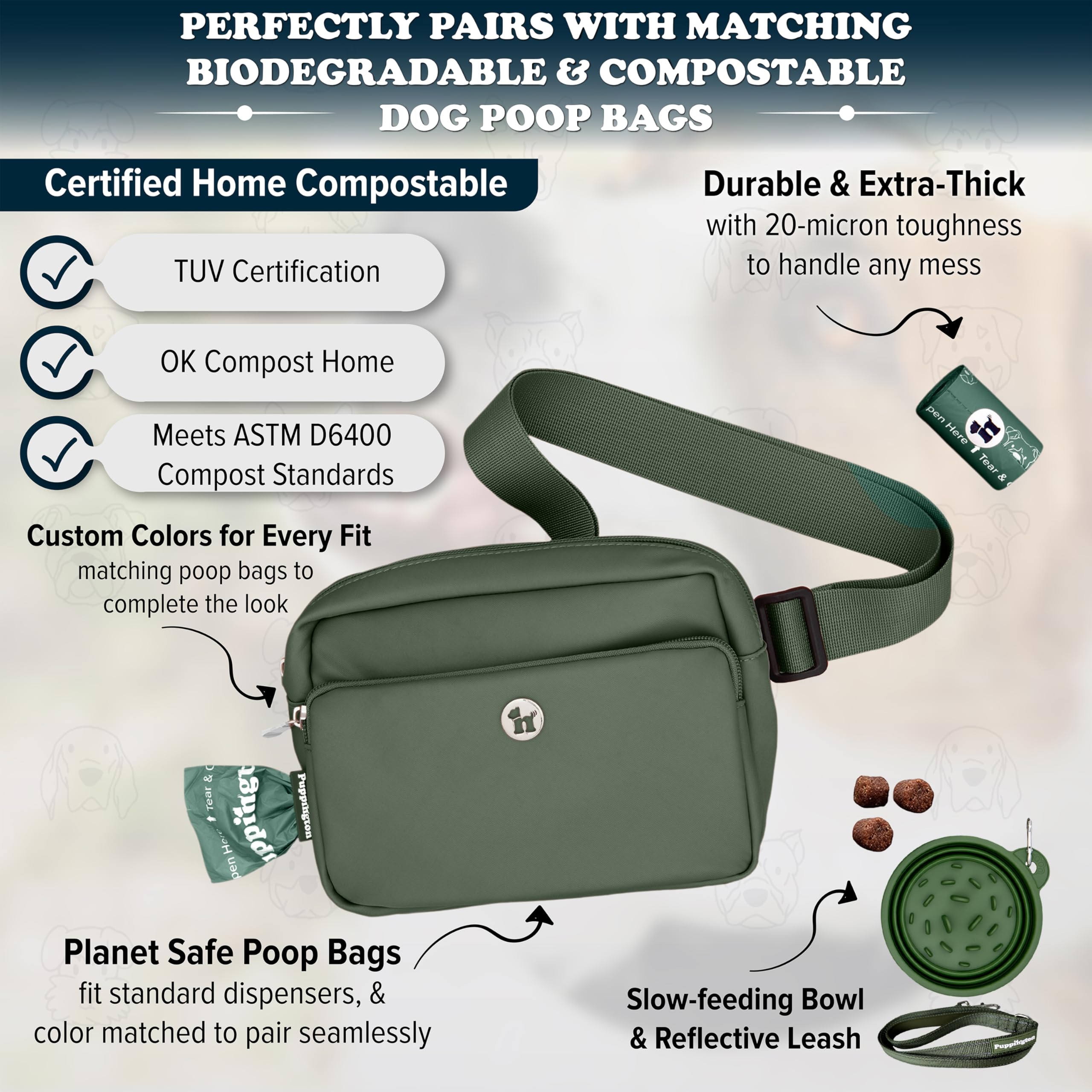 Puppington compact clip-on travel bowl attaches to the bag