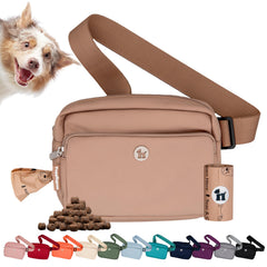 Puppington crossbody dog bag latte beige: versatile hands-free carry for on-the-go training.
