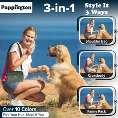 Puppington built-in poop bag dispenser for quick, hygienic cleanup